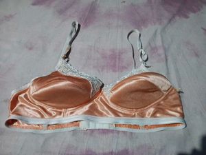 Satin Lace Trimmed Bra