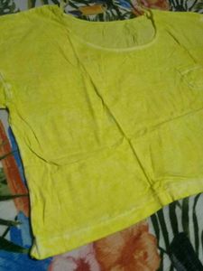 Yellow Cropped T-Shirt