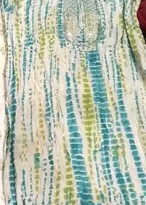 Blue &amp; White Tie-Dye Kurta