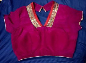 Navratri Women's Embroidered Silk Blouse