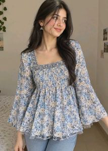 Beautiful Floral Printed Peplum Top