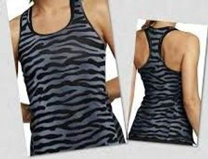 H&amp;M Zebra Print Athletic Black And Grey Tank Top