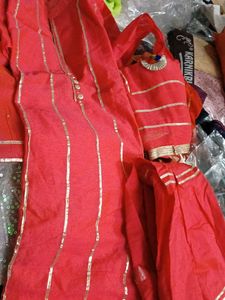 Elegant Pink Striped Kurta Set with Dupatta