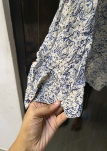 Patterned Long Sleeve Blouse