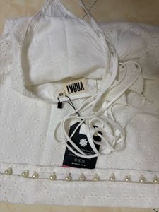 Elegant White Lace Kurta Top
