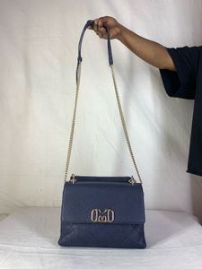 Metrocity Navy Blue Quilted Leather Crossbody Bag
