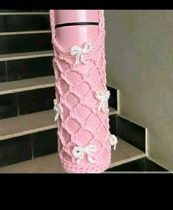 Handmade Pink Crochet Bottle Cover