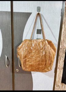Stylish Brown Croc Embossed Hobo Bag