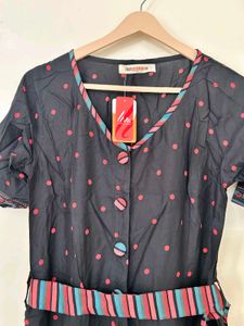 Women Stylish Black Polka Dot Jumpsuit