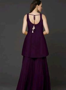 Elegant Purple Sharara Set with Fancy duptta