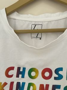 White "Choose Kindness" Rainbow Graphic Tee