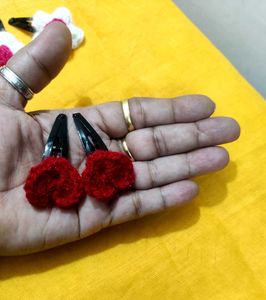 Cute Crochet Flower Hair Clips♥️🌸