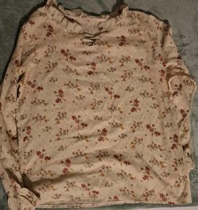 cottagecore bohemian floral ruffle top