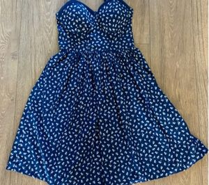 Blue Polka Dots A Line dress