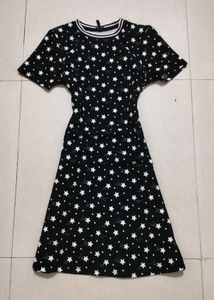 Cute Star Print Black Dress