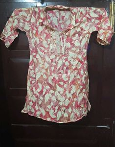 Flowy Leaf Print collar kurta Pants pathani set