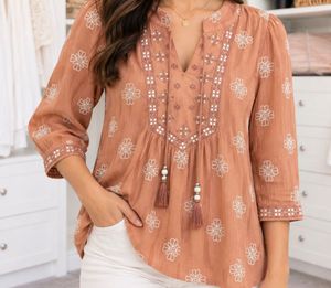 Boho Embroidered Kurta short Top
