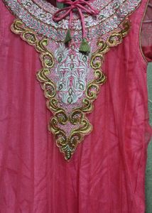 Pink Embroidered Anarkali Kurta Set With Heavy Wor