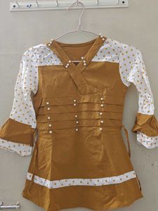 Stylish Mustard Polka Dot Kurta