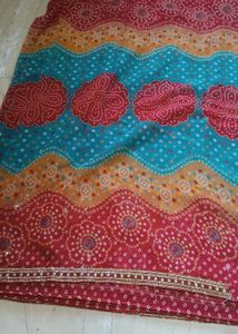 Beautiful multi colour Bandhani Saree