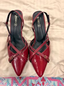 Red Patent Slingback Heels