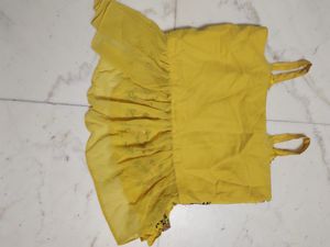 Vibrant Yellow Floral Embroidered Suit