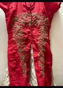 ' Red Embroidered gown