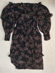 Floral Print Ruffled Midi Dress