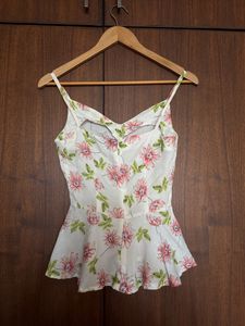 Cream Floral Top