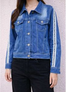 Trendy Blue Short Denim Jacket (Bust-32)