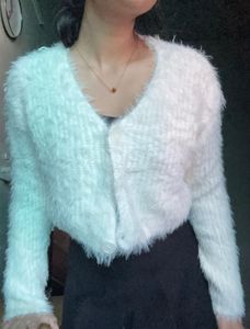 Cozy White fur crop Sweater