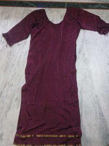 Purple silk  touser kurti set