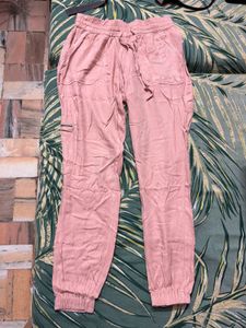 Pink Cargo Jogger Pants
