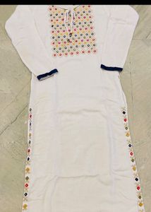 Orange Embroidered Kurta