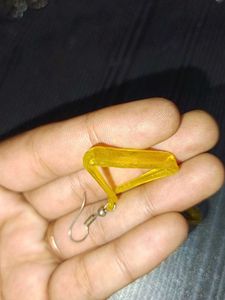 Yellow Triangle Earrings