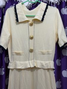 Elegant Cream Knit dress