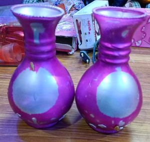 Decorative Purple  Glass Vases (Set of 2)