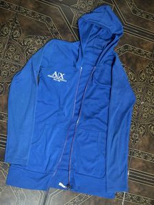 AX Armani Exchange Blue Zip-Up Hoodie