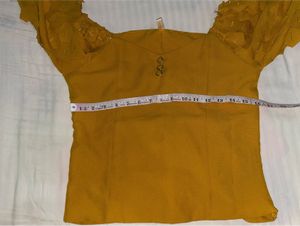 Stylish Yellow Puff Sleeve Top