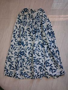 Bohemian Leaf Print Tiered Maxi Skirt