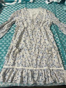 soft coquette girl Floral Print Midi Dress