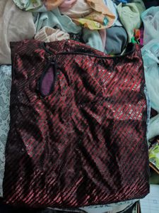 Sparkling Red Maroon & Black Sequin Kurta