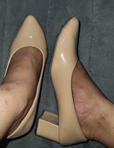 Beige Block Heels – UK 4 / EU 37