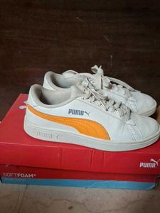 Puma White & Orange Sneakers