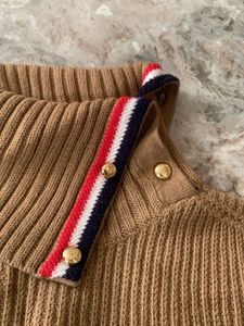 Brown Ribbed Turtleneck Sleeveless Sweater