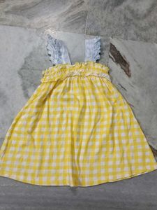 Cute Yellow Gingham Baby Dress