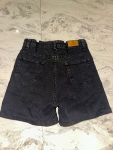 Black Denim Shorts