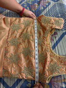 Elegant Peach Embroidered Gown