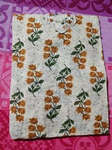 Women Cotton 3Pcs Kurti Set.Size-L