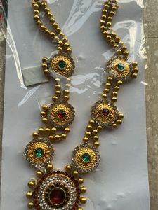 Ethnic Gold Tone Necklace Set